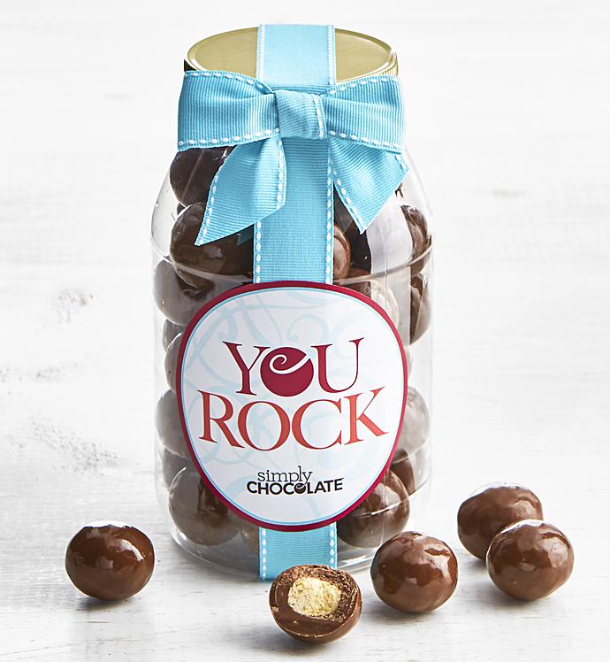 Simply Chocolate® You Rock! Malted Milk Balls Jar