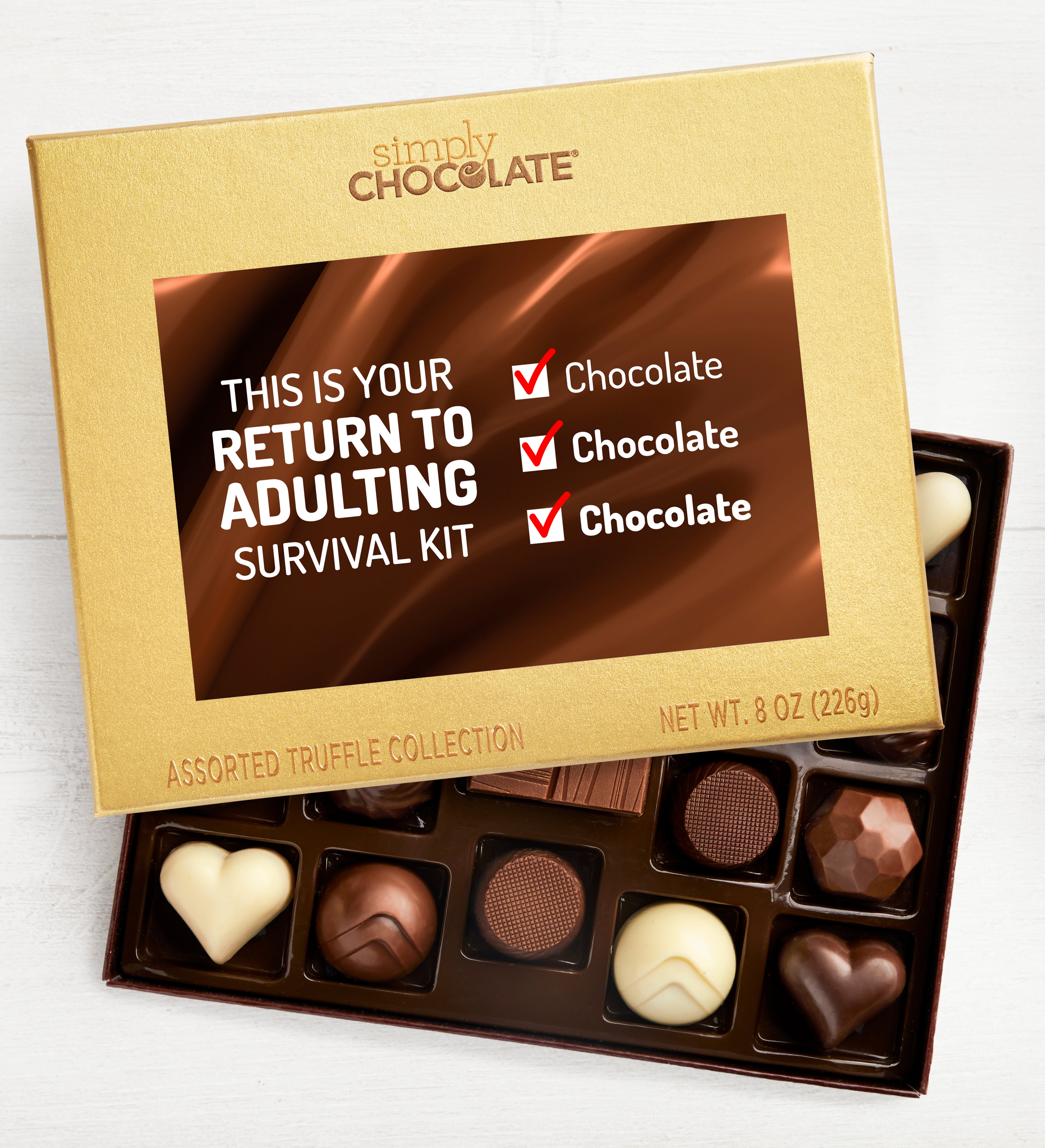 Return to Adulting Survival Kit 17pc Chocolate Box