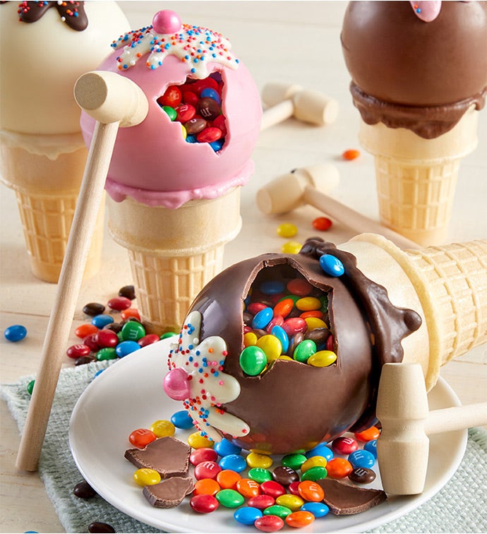 Ice Cream Chocolate Breakable Cones Set of 4